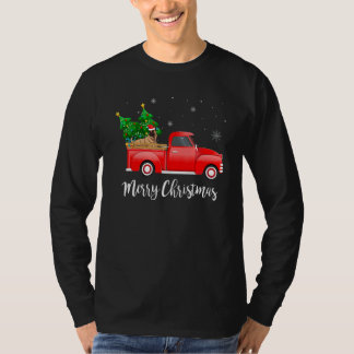 T-shirt Chien Malinois Belge à Cheval sur un Camion Rouge 