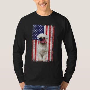 T-shirt Chien Maltais Américain Drapeau Porte Le Masque Vi