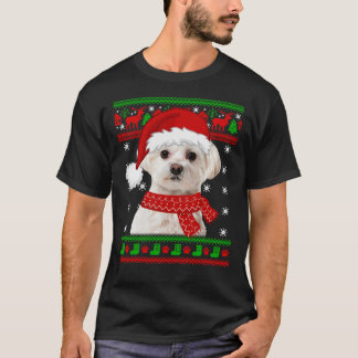 T-shirt Chien maltais Douille moche Noël Amoureux des chie