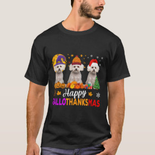 T-shirt Chien maltais Halloween Noël Hallothanas 1