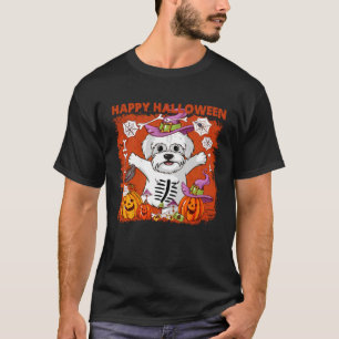T-shirt Chien maltais heureux Halloween