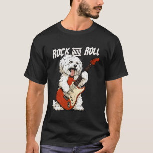 T-shirt Chien maltais jouant de la guitare amateur de chie