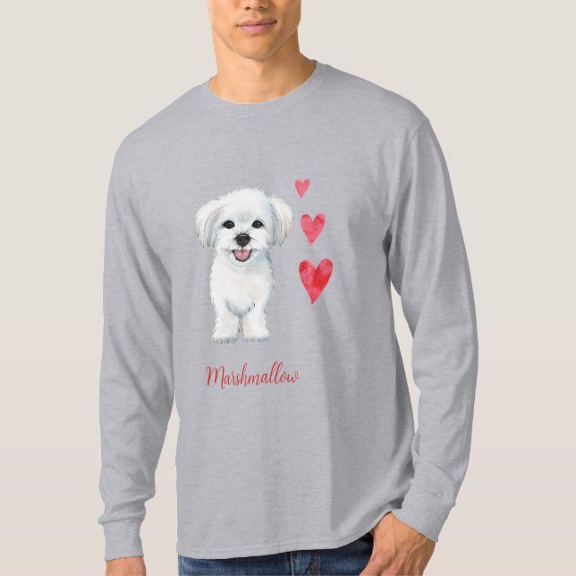T-shirt Chien maltais race (Devant)