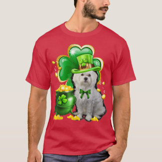 T-shirt Chien maltais Shamrock Jour de la Saint Patrick Ch