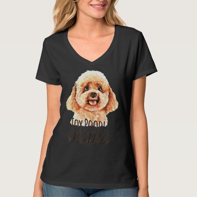 T-shirt Chien Mama Jouet Poodle mignon (Devant)