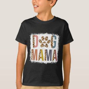 T-shirt Chien Mama Leopard Et Boho Maman Vie Mère