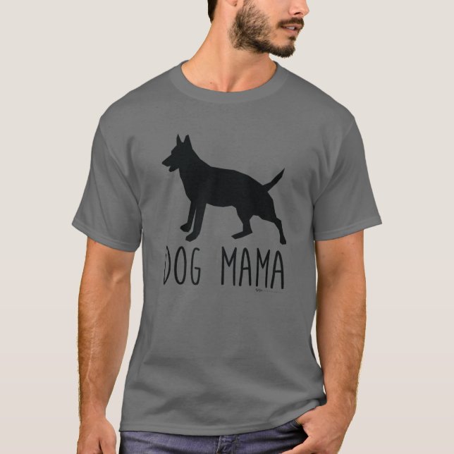 T-shirt Chien Mama Silhouette Mot Design (Devant)