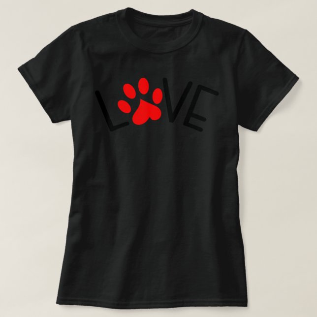T-shirt Chien Maman Amour Empreinte de patte Fourrure Seco (Design devant)