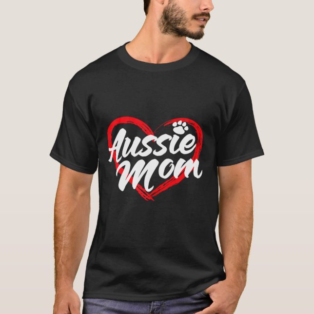 T-shirt chien Maman Aussie Shepard Maman Canine (Devant)