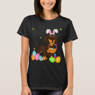 T-shirt Chien Maman Cadeau Cute Bunny Dachshund Oeufs Pâqu