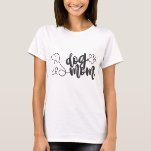 T-shirt Chien Maman Ligne Design d'art   Amoureux des chie