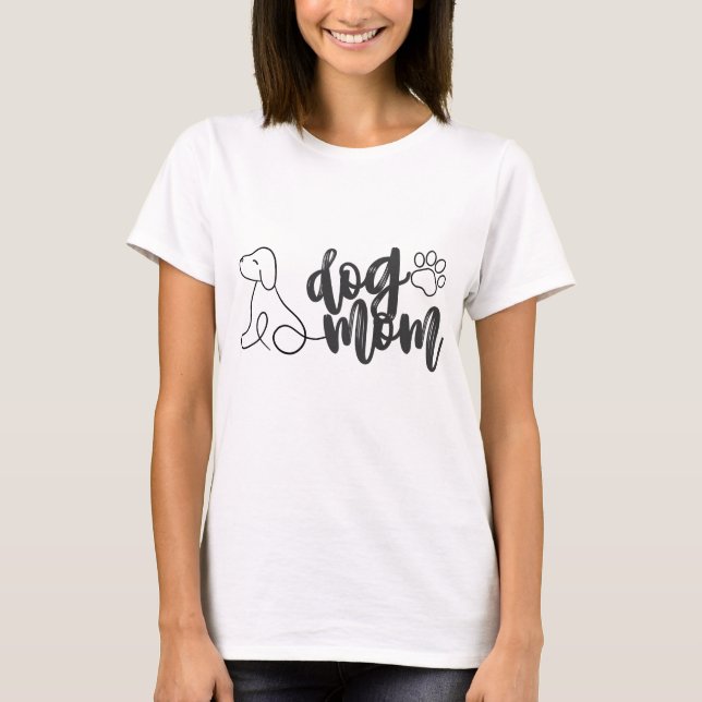 T-shirt Chien Maman Ligne Design d'art | Amoureux des chie (Devant)