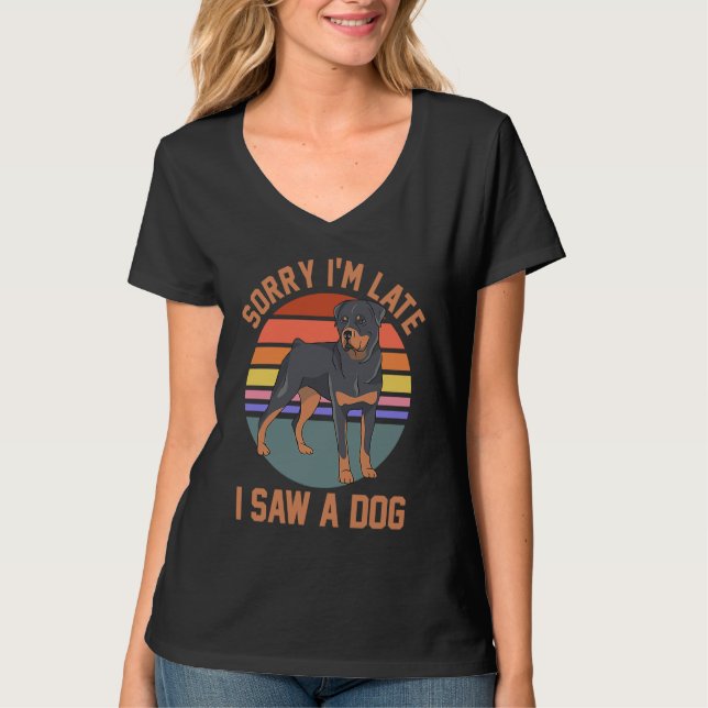 T-shirt Chien Maman Papa Rottweiler Propriétaire Désolé Je (Devant)