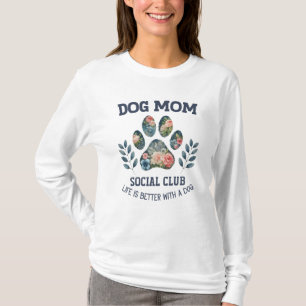T-shirt Chien Maman Paw Floral