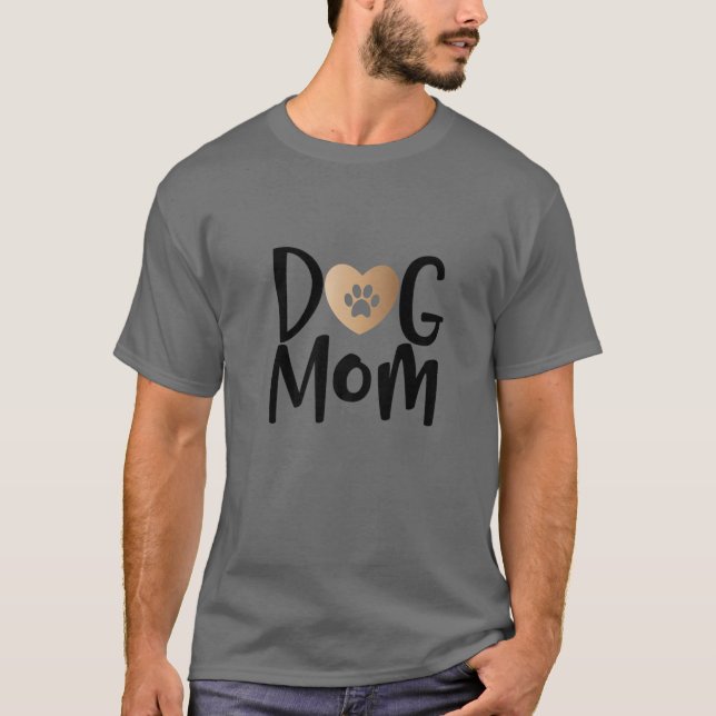 T-shirt Chien Maman Pawprint mignonne J'aime Mon Chien (Devant)