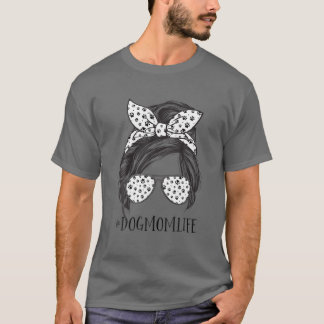 T-shirt Chien Maman Vie Messager Bun Lunettes de soleil Ch