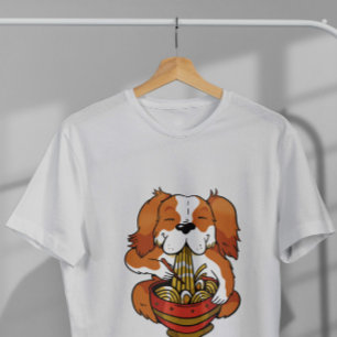 T-shirt Chien mangeant des nouilles Ramen