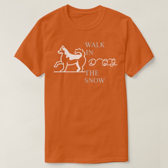 T-shirt Chien Marcher Dans La Neige (Design devant)