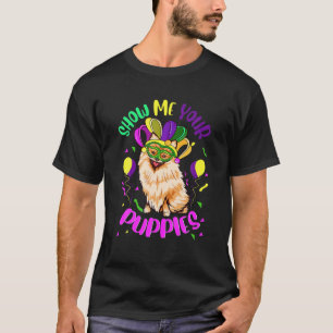 T-shirt Chien Mardi Gras Costume Danse Balloons Montrez-Mo