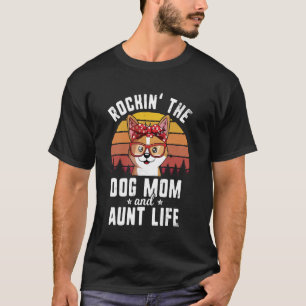 T-shirt Chien marrant maman et tante rock vintage vie de c