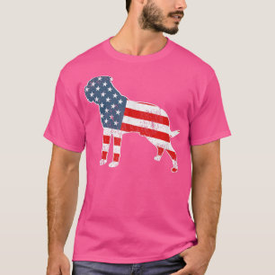 T-shirt Chien Mastiff anglais Drapeau américain Patriotiqu