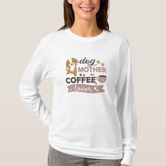 T-shirt Chien Mère Café Lover mignonne Chien Cocker Espane (Devant)