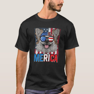 T-shirt Chien Merica Chihuahua 4 juillet Drapeau américain