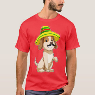 T-shirt Chien mexicain avec casquette de paille