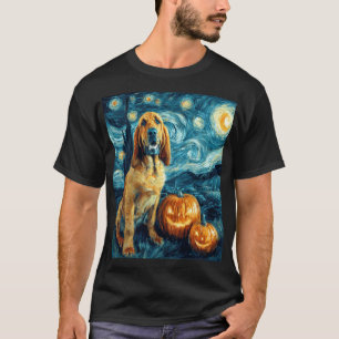 T-shirt Chien mignon Bloodhound Halloween Jack O Lantern C