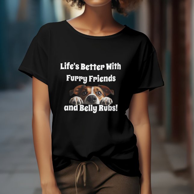 T-shirt Chien Mignon & Caresses Ventre (Créateur téléchargé)