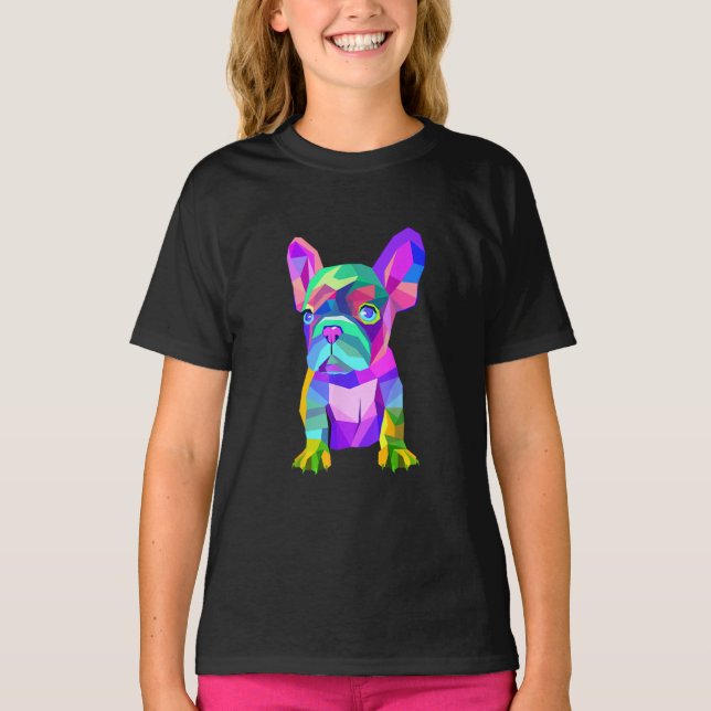 T-shirt Chien mignon, Chien en mignon de couleur cadeau fr (Devant)