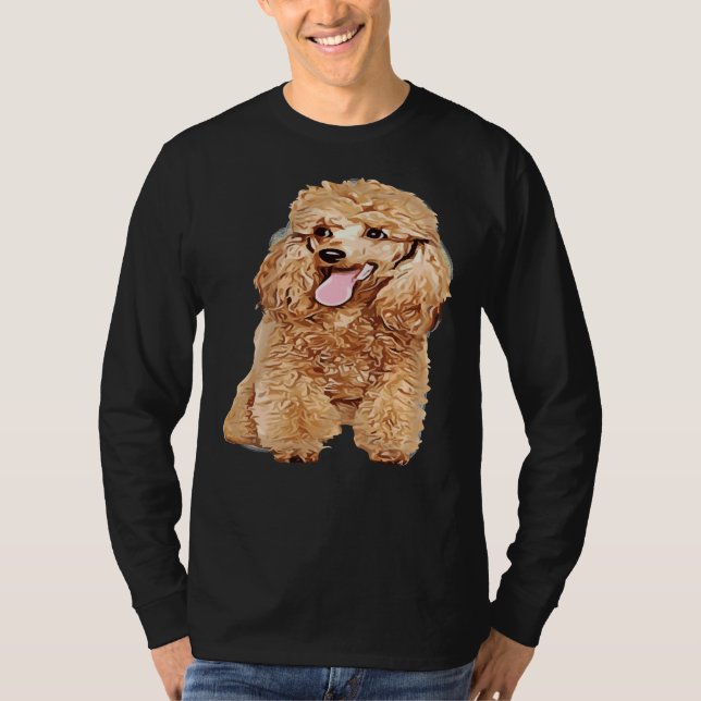 T-shirt Chien mignon Dans La Perruque Drôle Poodé Blond (Devant)