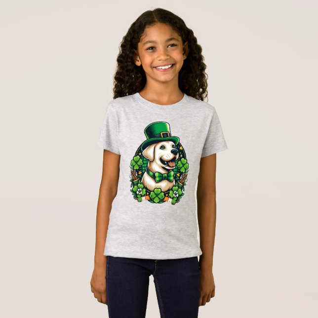 T-Shirt Chien mignon de la Saint Patrick (Devant entier)
