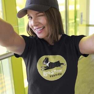 T-shirt Chien mignon de style vintage frais de Boston