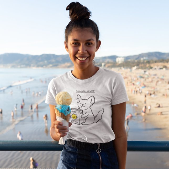 T-shirt Chien mignon été Lovin bonjour soleil (Créateur téléchargé)
