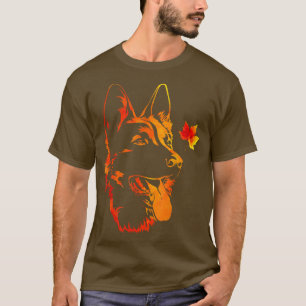 T-shirt Chien mignon feuille automne Bonjour automne Pour