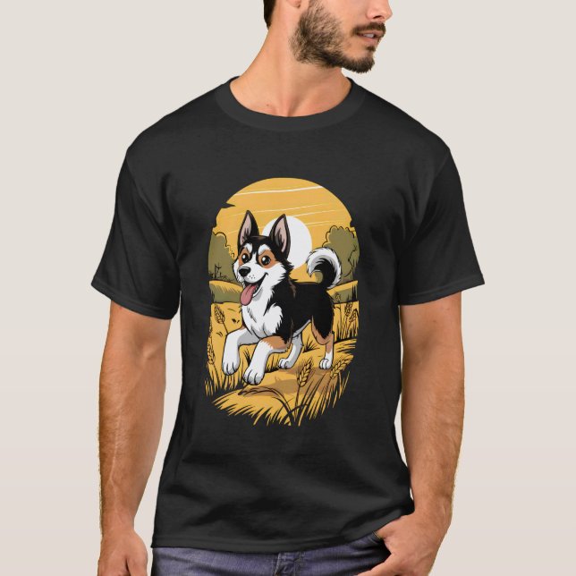 T-shirt Chien Mignon Husky Chiens Chiot Chiots (Devant)