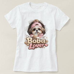 T-Shirt Chien Mignon Kawaii Shih Tzu Amateur de Bo