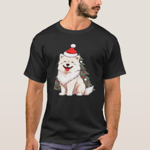 T-shirt Chien mignon portant un chapeau de Père Noël et T-