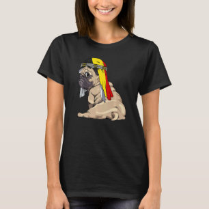 T-shirt Chien Mignon Pug Rétro Drapeau Belgique Fierté