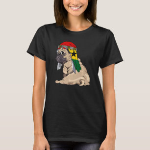 T-shirt Chien Mignon Pug Rétro Drapeau Ghana Fierté