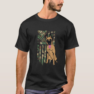 T-shirt Chien Militaire Belge Malinois Américain Drapeau C