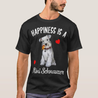T-shirt Chien Mini Schnauzer Mignon Feuilles d'Automne Cœu