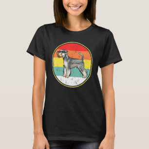 T-shirt Chien miniature vintage Retro Sunset Schnauzer