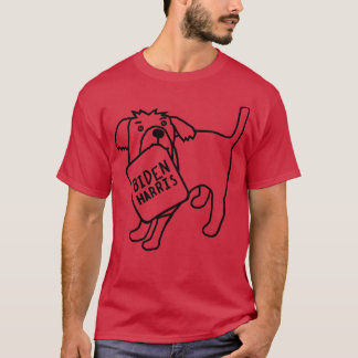 T-shirt Chien minimal avec dessin en ligne de signe