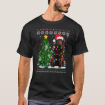 T-shirt Chien moche de Terre-Neuve Santa Hat Christmas Tre<br><div class="desc">Chien moche de Terre-Neuve Santa Hat Arbre de Noël Lumière</div>