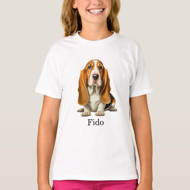 T-shirt Chien, modèle Basset Hound (Devant)