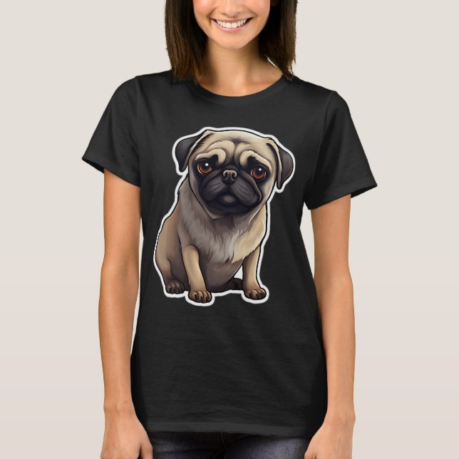 T-shirt Chien Mops Adorable (Devant)