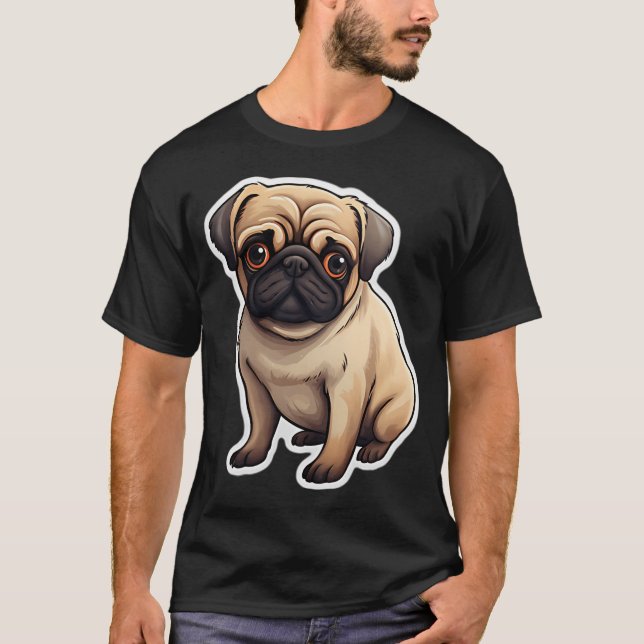 T-shirt Chien Mops Adorable (Devant)