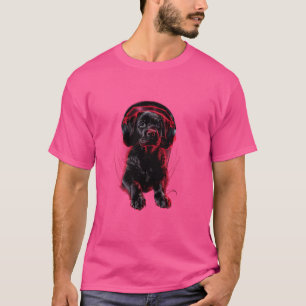 T-shirt Chien Motif Amoureux des animaux Forêt casque pour